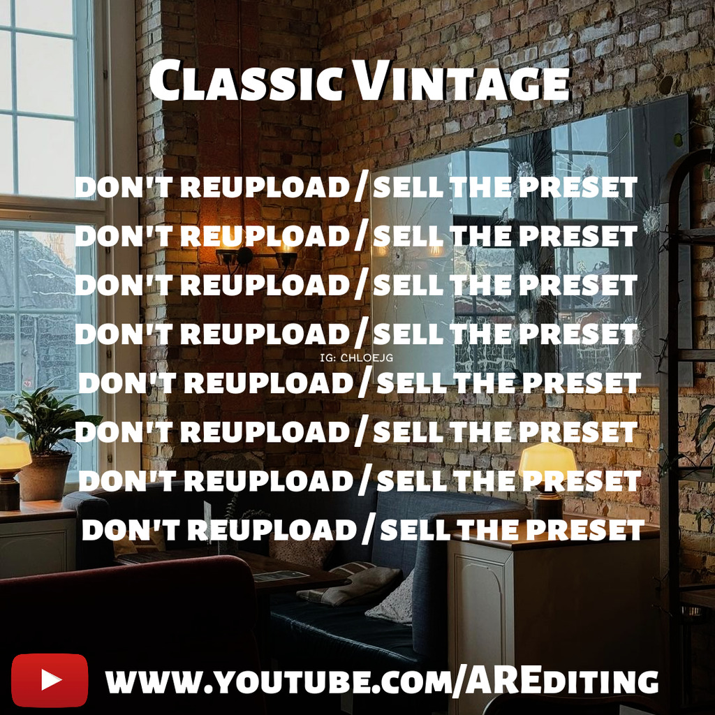 Classic Vintage Preset!- Lightroom Preset