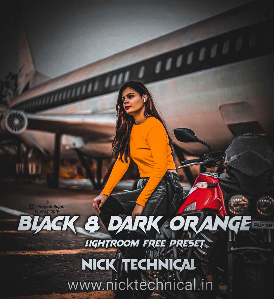 Black and Dark Orange Preset Lightroom Preset
