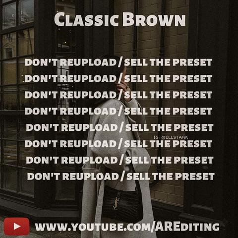 Classic Brown Preset! Free Lightroom Preset